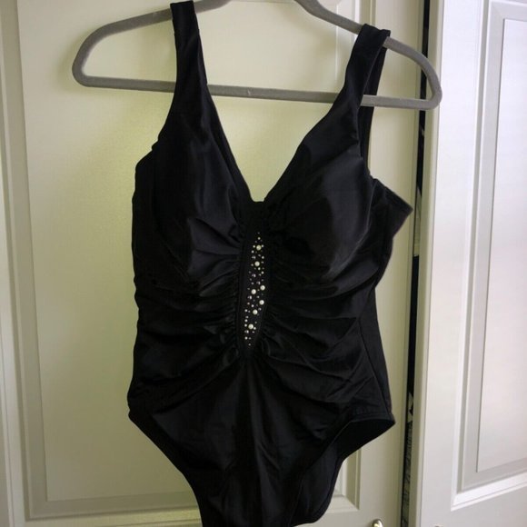 Trimshaper One Piece Swimsuit Size 12‎ Black - Picture 11 of 11